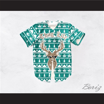 Thug Life Christmas Deer Baseball Jersey Design 2