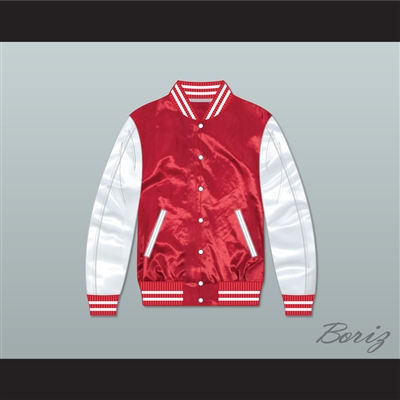Tijuana Piranhas Mexican Expansion Team Red/ White Varsity Letterman Satin Bomber Jacket