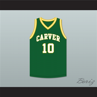 Tim Hardaway 10 Carver Military Academy Challengers Green Basketball Jersey 2