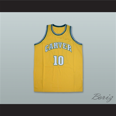 Tim Hardaway 10 Carver Military Academy Challengers Yellow Gold Basketball Jersey 3