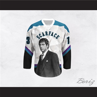 Scarface Tony Montana 13 Geometric Design Hockey Jersey