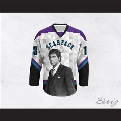 Scarface Tony Montana 13 Triangles Design Hockey Jersey