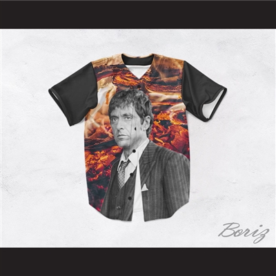 Tony Montana Scarface 45 Burning Coals Baseball Jersey