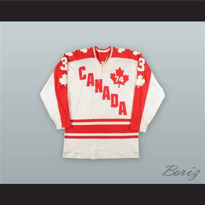 1974 WHA J.C. Tremblay 3 Team Canada White Hockey Jersey