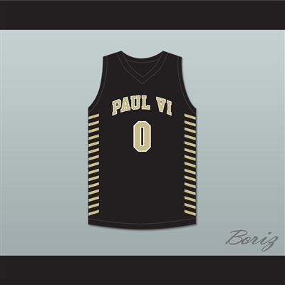Trevor Keels 0 Paul VI Catholic High School Panthers Black Basketball Jersey 1