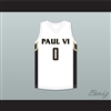 Trevor Keels 0 Paul VI Catholic High School Panthers White Basketball Jersey 2