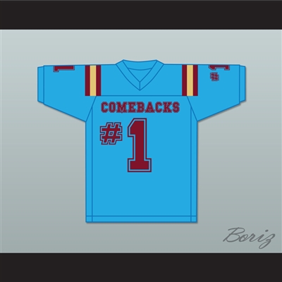 Trotter #1 Heartland State University Comebacks Light Blue Football Jersey