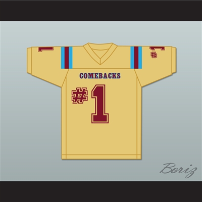 Trotter #1 Heartland State University Comebacks Gold Football Jersey