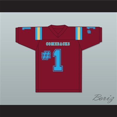Trotter #1 Heartland State University Comebacks Maroon Football Jersey