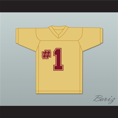 Trotter #1 Heartland State University Comebacks Gold Practice Football Jersey