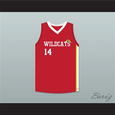 Troy Bolton 14 East High School Wildcats Red Basketball Jersey HSM3