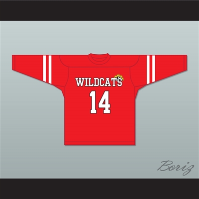 Troy Bolton 14 East High School Wildcats Red Hockey Jersey Design 2