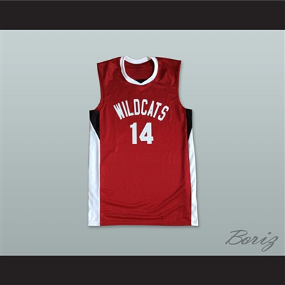 Zac Efron Troy Bolton 14 East High School Wildcats Red Basketball Jersey