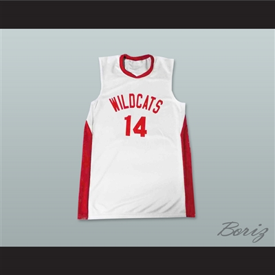 Zac Efron Troy Bolton 14 East High School Wildcats White Basketball Jersey