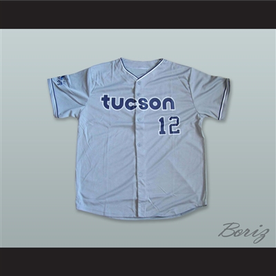 Tucson Padres 12 Gray Button Down Baseball Jersey