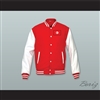 Tunisia Red Wool and White Lab Leather Varsity Letterman Jacket