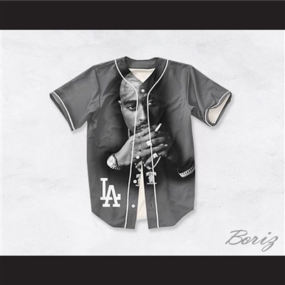 Tupac Shakur Makaveli 13 Los Angeles Gray Baseball Jersey