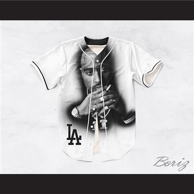Tupac Shakur Makaveli 13 Los Angeles White Baseball Jersey