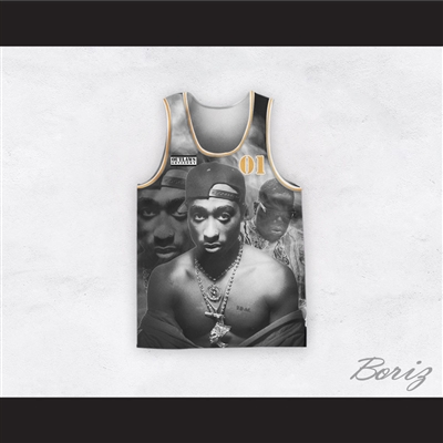 Tupac Shakur 01 Outlaws Advisory Tupac/Biggie Basketball Jersey