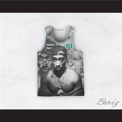 Tupac Shakur 01 Outlaws Advisory Diamonds Design Basketball Jersey