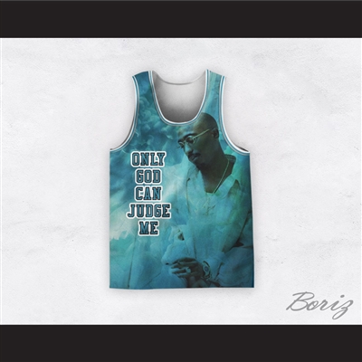 Tupac Shakur 12 Only God Can Judge Me Heaven Basketball Jersey