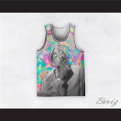 Tupac Shakur 12 Respect Color Swirls Basketball Jersey