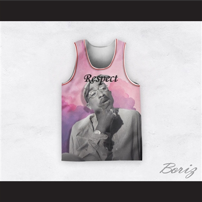 Tupac Shakur 12 Respect Pink Clouds Basketball Jersey