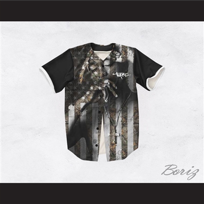 Tupac Shakur 13 American Flag Baseball Jersey