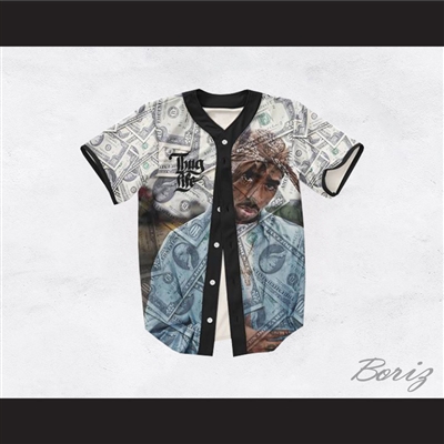 Tupac Shakur 13 Thug Life Money Baseball Jersey