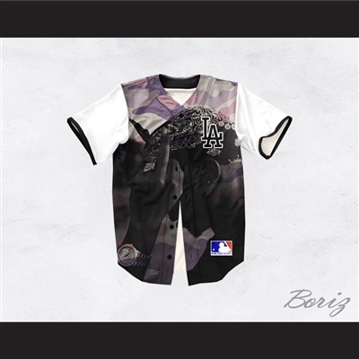 Tupac Shakur 13 Los Angeles Purple Camouflage Baseball Jersey