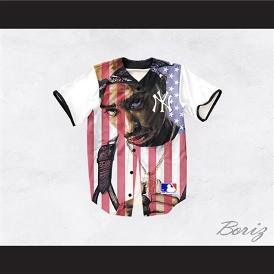 Tupac Shakur 13 New York American Flag Baseball Jersey