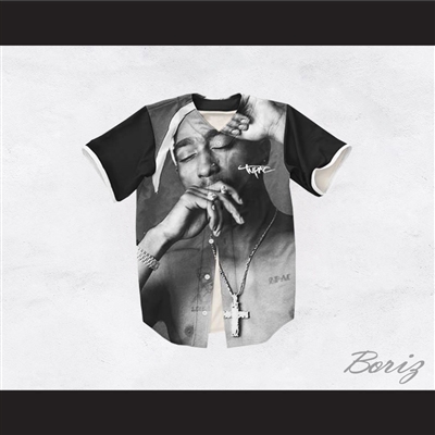 Tupac Shakur 13 Black and White Baseball Jersey