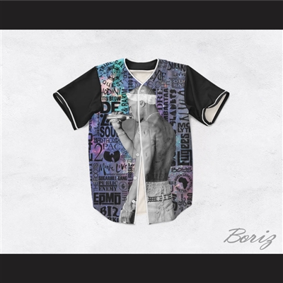 Tupac Shakur 16 Old School Hip Hop Logos Cosmos Baseball Jersey