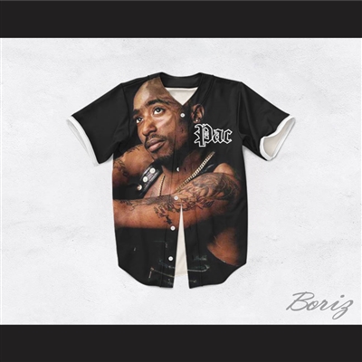 Tupac Shakur 16 Tribute Black Baseball Jersey