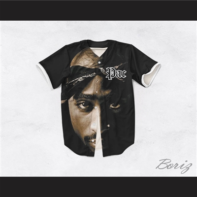 Tupac Shakur 16 Tribute Close Up Baseball Jersey
