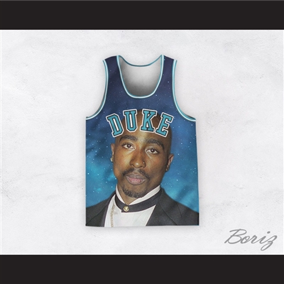 Tupac Shakur 6 Duke Basketball Jersey Design 3