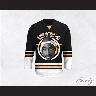 Tupac Shakur 6 Life Goes On Black Hockey Jersey