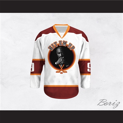 Tupac Shakur 9 Hit Em Up Hockey Jersey Design 1
