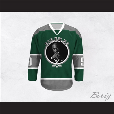 Tupac Shakur 9 Hit Em Up Hockey Jersey Design 3