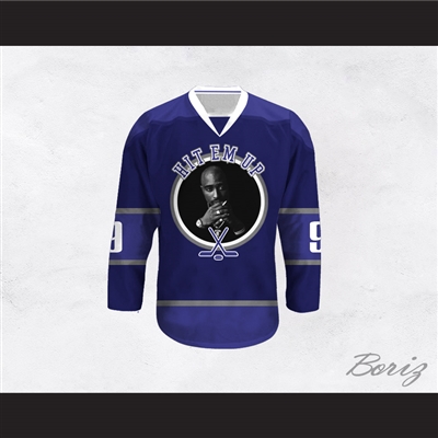 Tupac Shakur 9 Hit Em Up Hockey Jersey Design 4