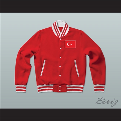 Turkey Varsity Letterman Jacket-Style Sweatshirt
