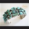 P Middleton Turquoise Cluster Cuff Bracelet Sterling Silver .925 with Semi-Precious Stones