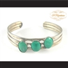 P Middleton Triple Oval Turquoise Sterling Silver .925 Cuff Bracelet