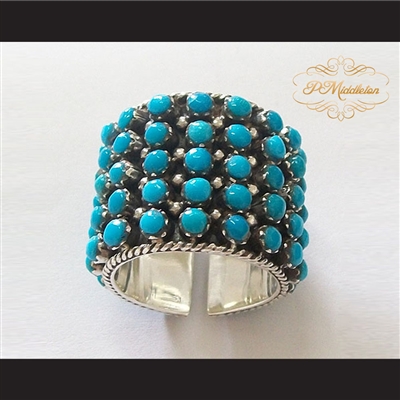 P Middleton Turquoise Sleeping Beauty Sterling Silver .925 Band Ring