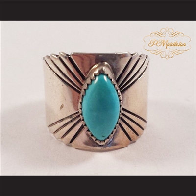 P Middleton Turquoise Sterling Silver .925 Ring