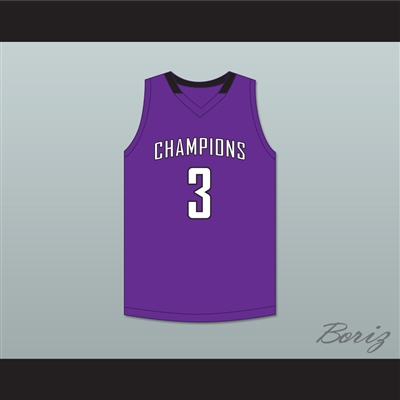 TyTy Washington Jr 3 Cesar Chavez High School Champions Purple Basketball Jersey 2