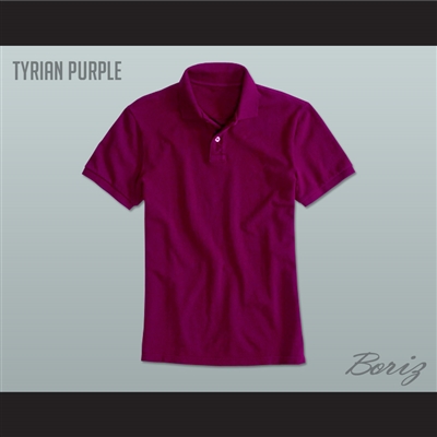 Men's Solid Color Tyrian Purple Polo Shirt