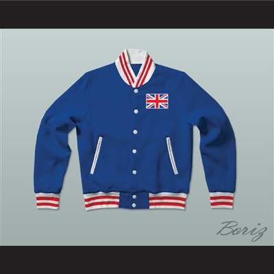 United Kingdom of Great Britain Varsity Letterman Jacket-Style Sweatshirt