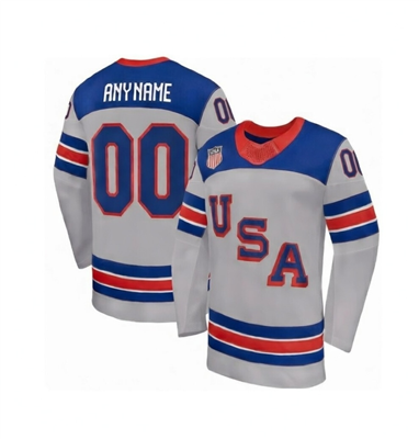 USA America hockey jersey custom name number sewn
