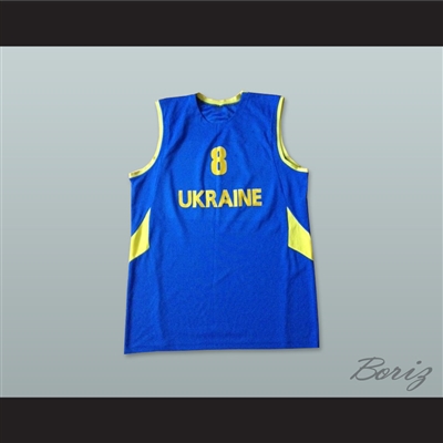 Ukraine 8 National Team Blue Basketball Jersey